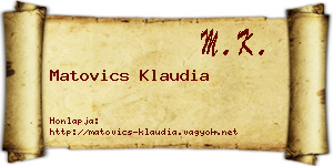 Matovics Klaudia névjegykártya