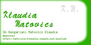 klaudia matovics business card